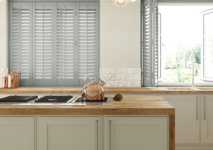 Bromley, Smoke Grey - Full Height Twist&Fit Plantation Shutter - Image 3
